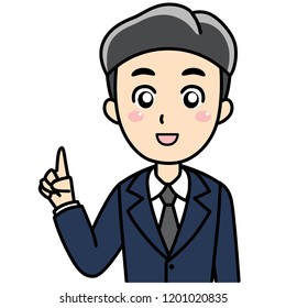 Man in office outfit are explaining , presenting projects. This can use for powerpoint presentation, website, book.