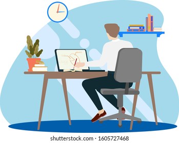 Man office office worker wtite on diary notebook