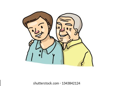 Man with old father