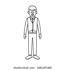 man with old suit monochrome