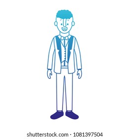 man with old suit with sweater
