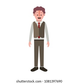 man with old suit with vest