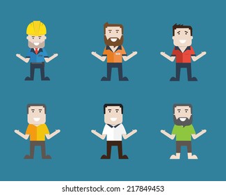 man on 6 character  engineer technical human