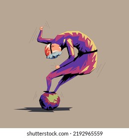 Man on a balloon in the form of a question mark