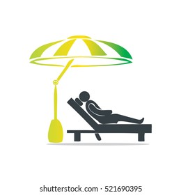 Man On Beach Icon Design Template 