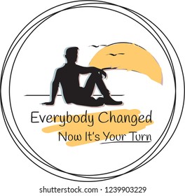 Man on the Beach Motivational Quote Wallpaper