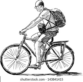 man on a bicycle