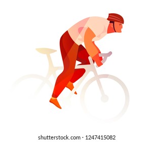 Man on bicycle. Cartoon vector stylish illustration. Character design.