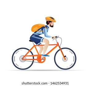 A man on a bicycle, a cyclist. Vector illustration