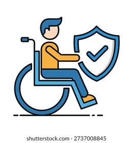 A man on a bicycle holding a shield with a checkmark