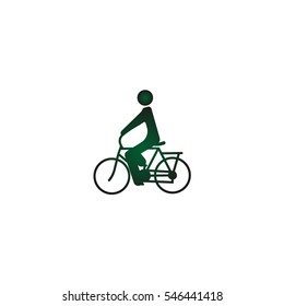 man on a bicycle, icon, 
