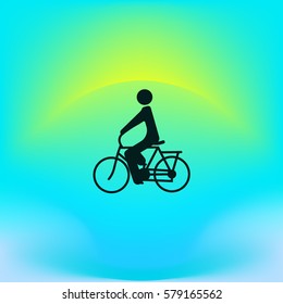 man on a bicycle, icon, 