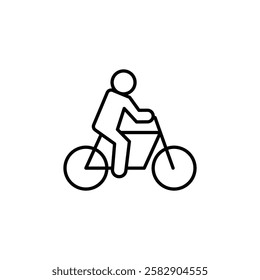 Man on bicycle icon Flat fill set collection