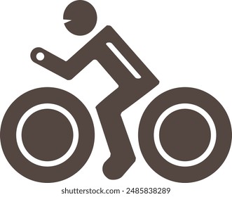 A man on bicycle icon object logo design Silhouette Bicycle Side View Flat Riding Vector Illustration