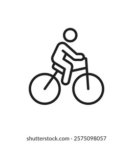 Man on bicycle icon Simple thin outline