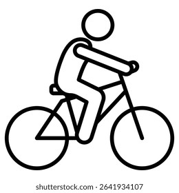 Man on bicycle icon Thin line vector design