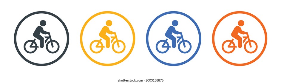 Man on bicycle icon vector illustration. Transportation concept