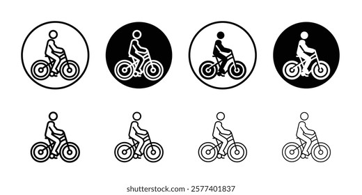 Man on bicycle icon Vector logo set flat