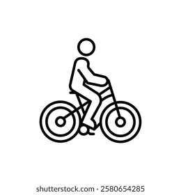 Man on bicycle icon Vector logo set flat