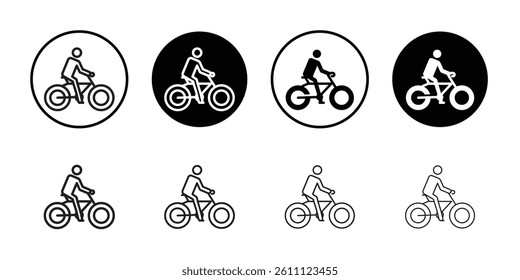 Man on bicycle icon Vector flat thin line illustration