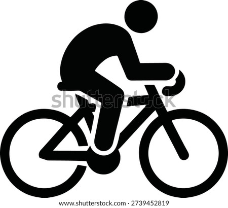 Man on Bicycle icon, vector illustration.