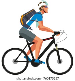 A man on a bicycle, illustration