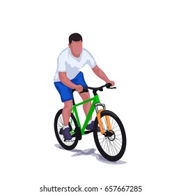 man on bicycle isolated