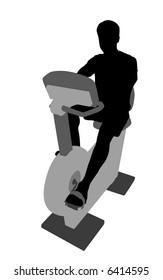 man on bicycle mashine vector