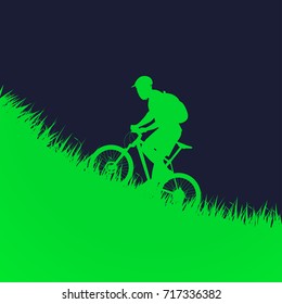 man on bicycle silhouette 