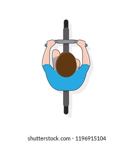 Man on bicycle, top view. Vector illustration EPS 10 isolated on white background