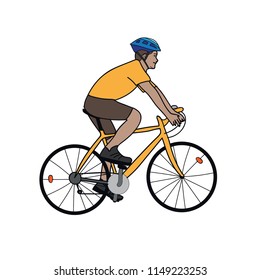 A man on a bicycle. Vector illustration