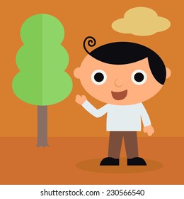 Man on brown background