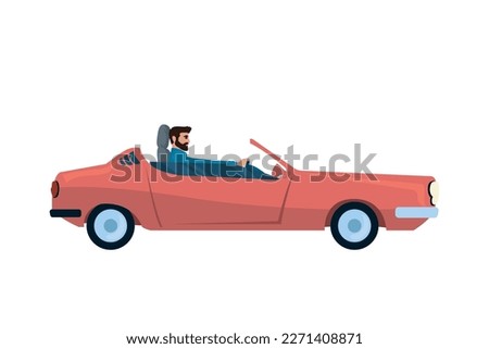 man on car over white