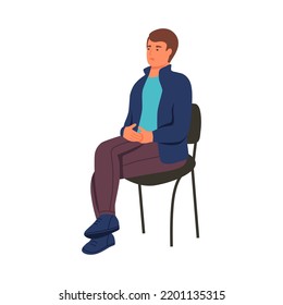 Man On Chair Flat Vector Illustration Stock Vector (royalty Free 