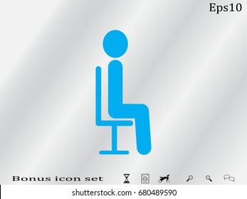 Man on chair, icon, vector illustration of Eps10