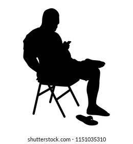 Man on chair silhouette vector. Person concept.