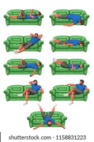 man on couch set
