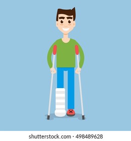Man On Crutches