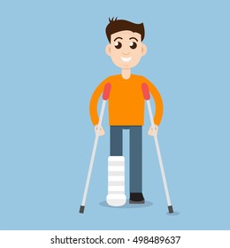 Man On Crutches