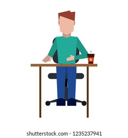 Man on desk