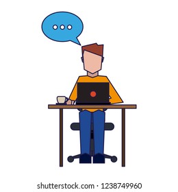 Man on desk