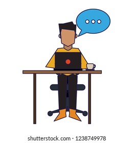 Man on desk
