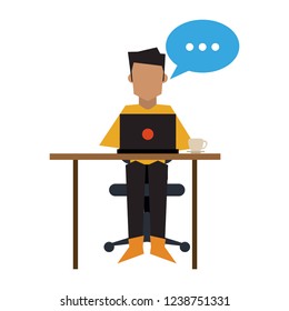 Man on desk