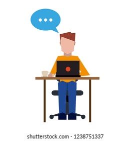 Man on desk