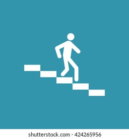 Man on Down Stairs Icon. Eps-10.