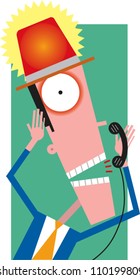 Man on an emergency call has his hat turn into an alarm beacon