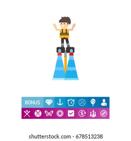 Man on Flyboard Icon