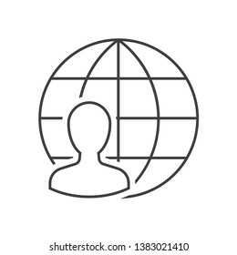 Man on the globe icon