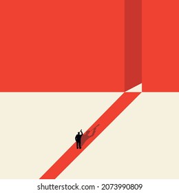 a man on his way to success, Business support in a minimalist style,
businessman, problem solving, path to success, leadership. Vector