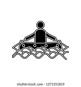 a man on an inflatable boat icon. Element of Camping for mobile concept and web apps icon. Glyph, flat icon for website design and development, app development